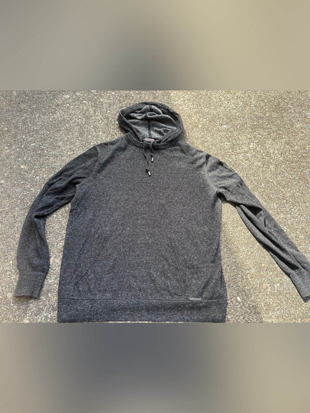 Michael Kors Charcoal Hooded Knit Pullover